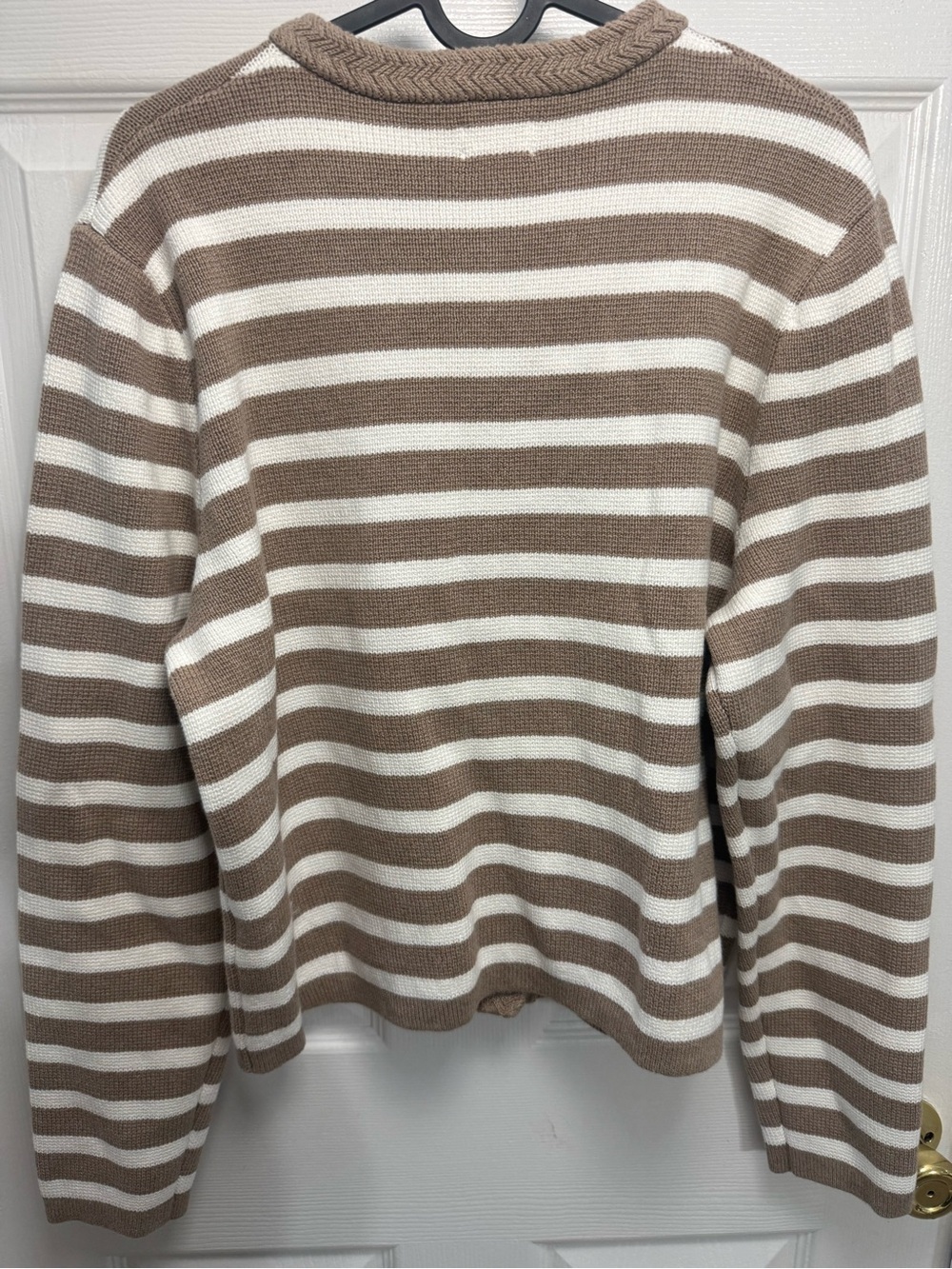J. Crew Brown And White Button Up Knit Lady Jacket Size Large Feminine - Picture 5 of 7